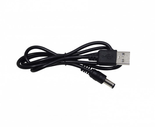 USB-DC Conductor 70cm Conector 5,5x2,1mm USB-A Macho Negro