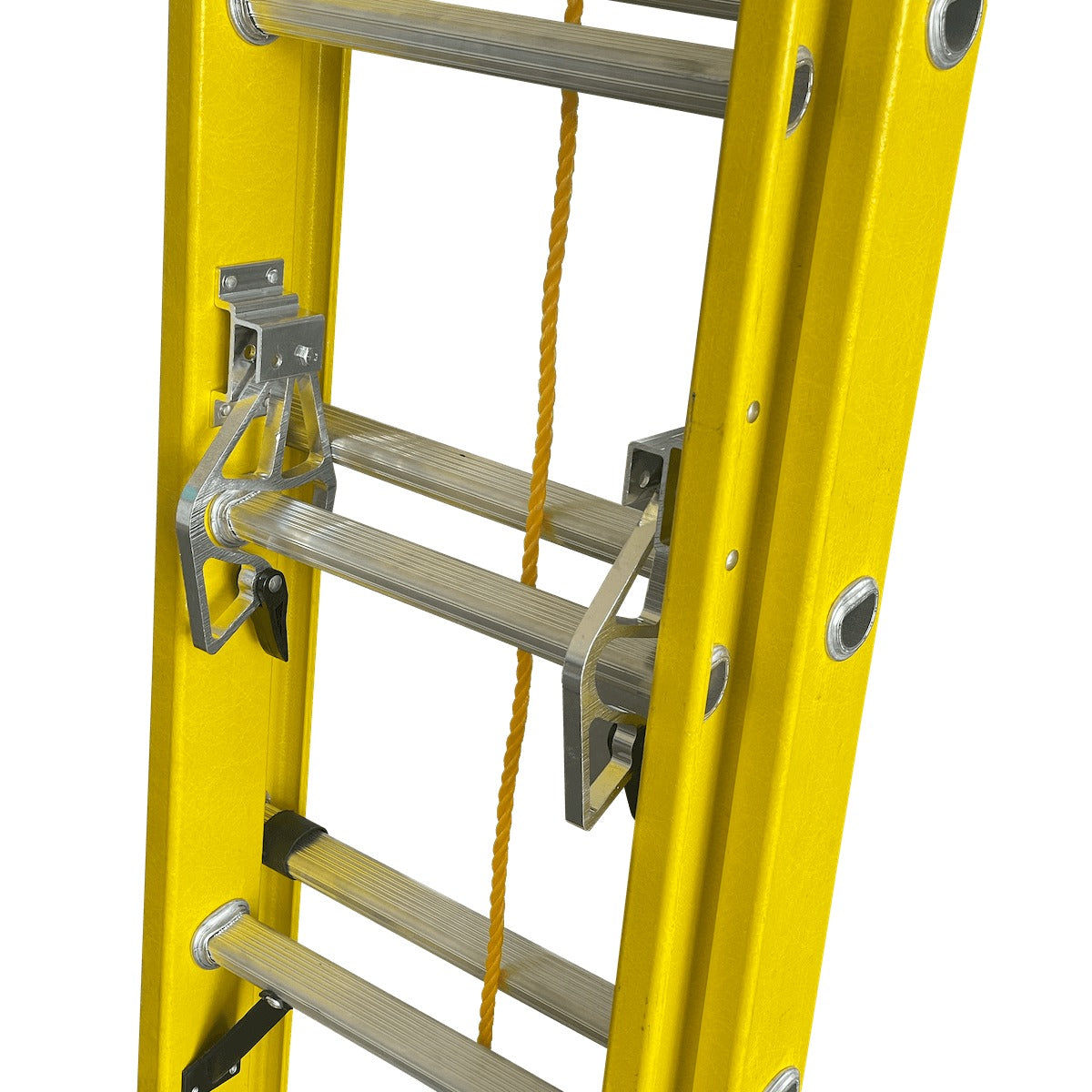 ESFA-420. Escalera extensible de fibra de vidrio de 3 a 6,3 metros, capacidad de 140 kg, con 20 peldaños.