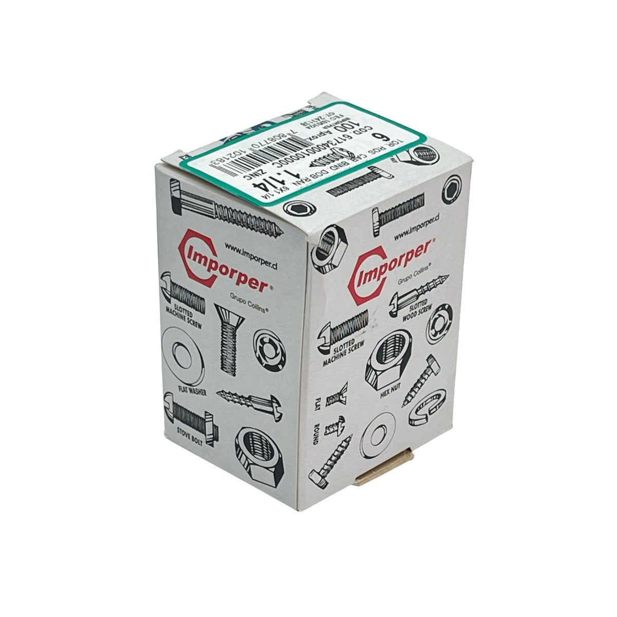 YUR6-10 Caja de 100 Tornillos Autorroscantes para Lámina 6 X 1.1/4-pulgadas Bañados en Zinc 617340001
