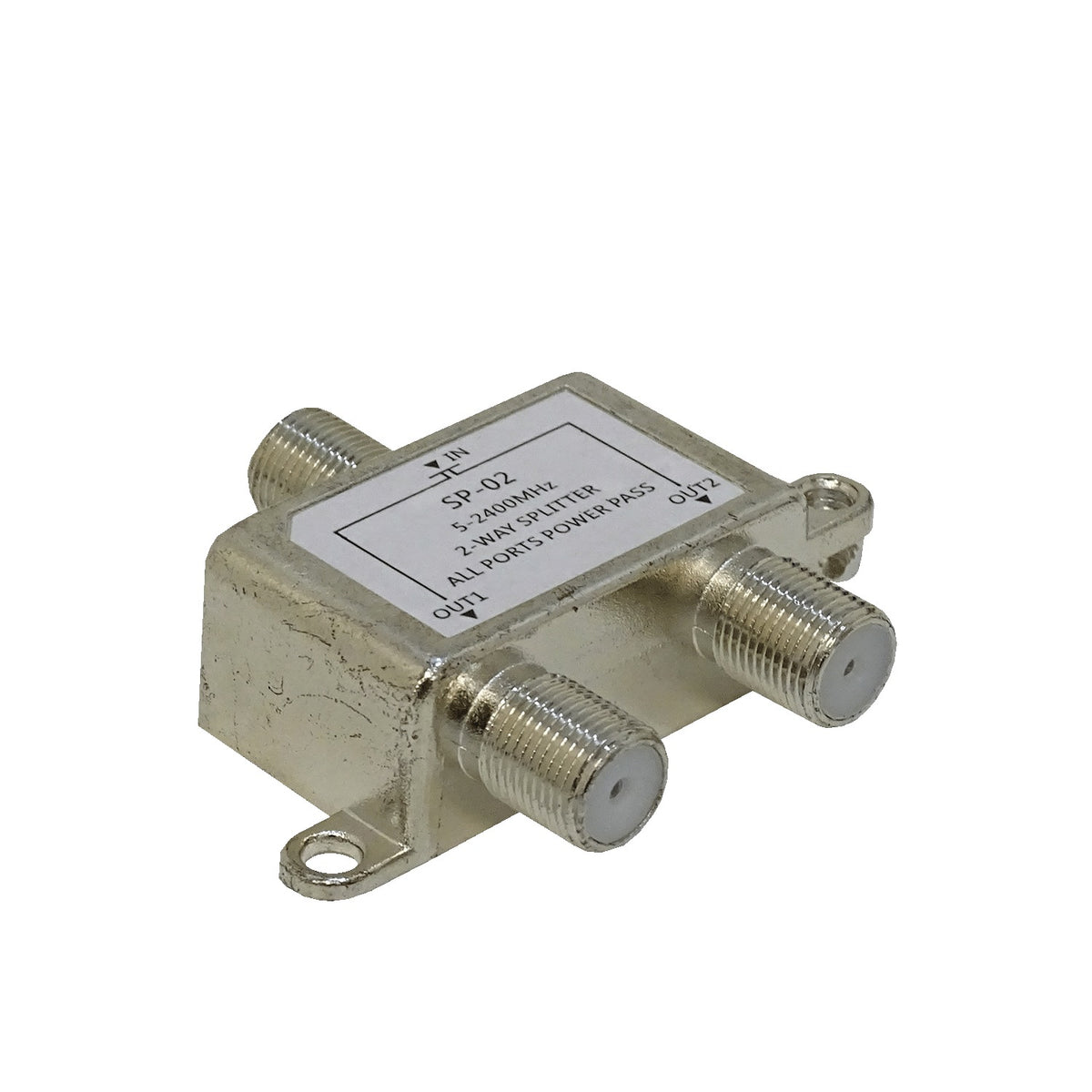 F-2X1 Divisor coaxial 1 entrada F Hembra 2 salidas F Hembra 5-2400MHz 75 ohmios TV