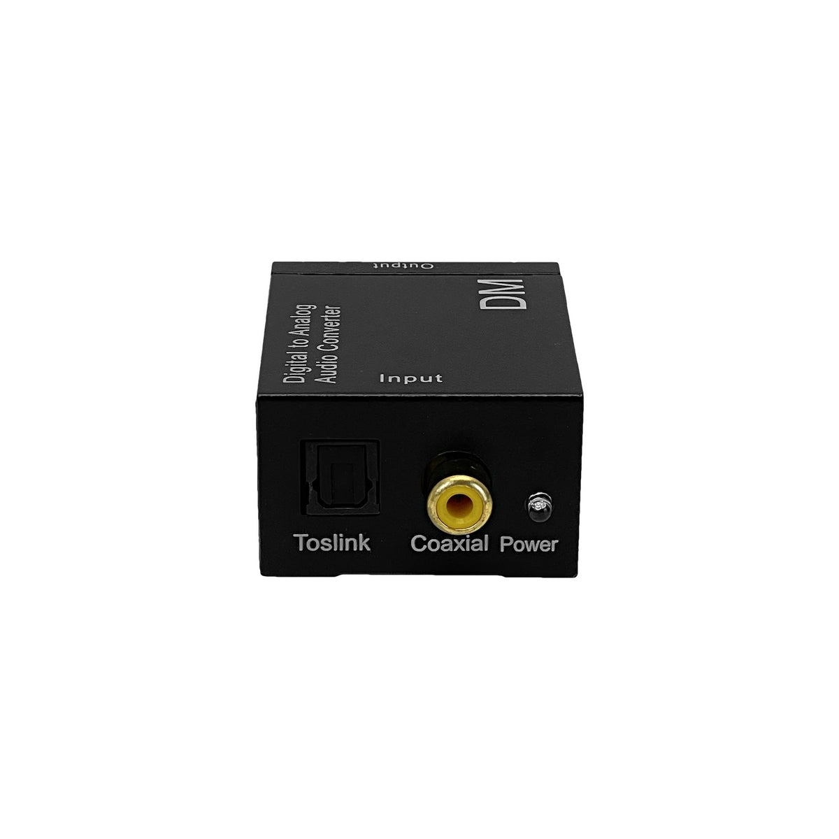 TOSLINK-RCA Convertidor de Señal de Audio Óptica/Toslink o Coaxial a 2 Conectores RCA Hembra, 51x42x26mm, Alimentación 5V