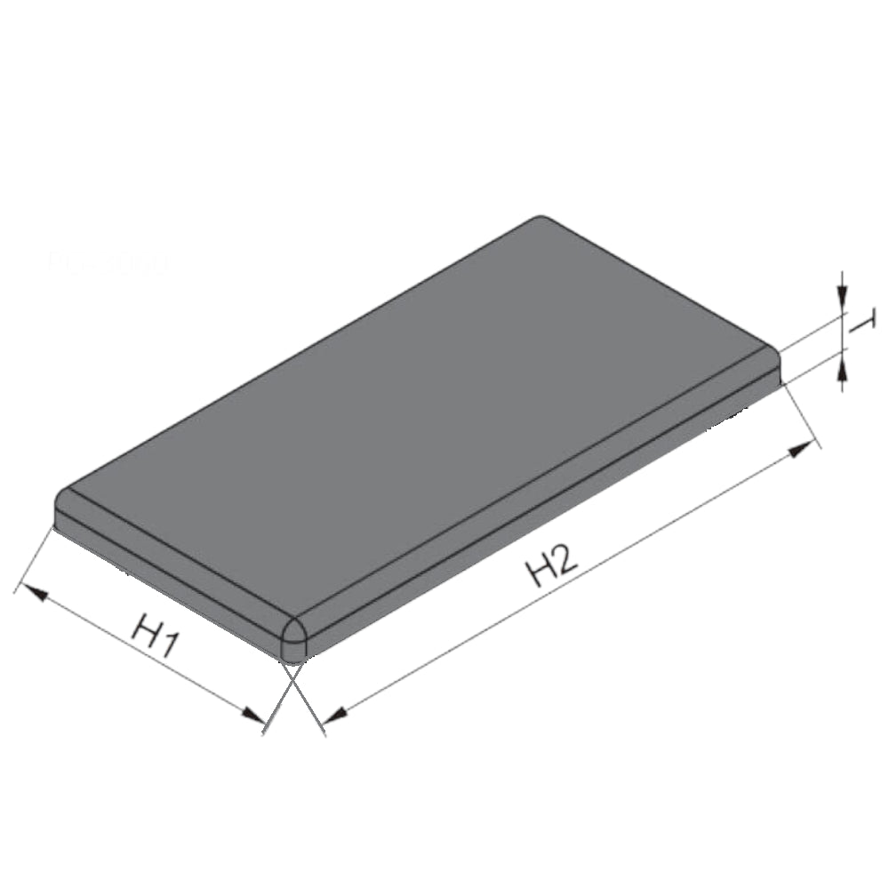 Protector plástico para perfil en T de 30X60 MM, paquete de 4 unidades