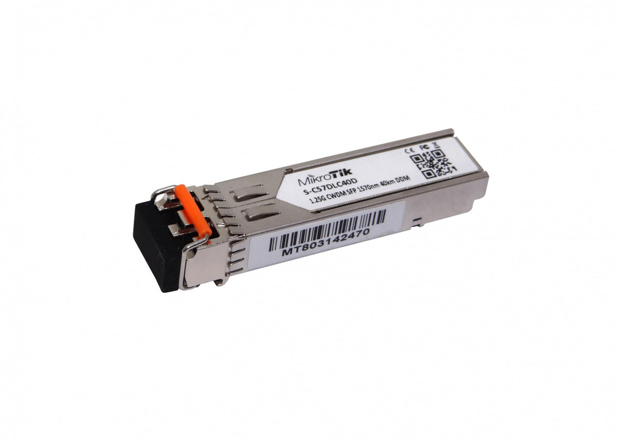 S-C57DLC40D MIKROTIK Transceptor SFP 1570nm 1,25G Monomodo 40km Doble-LC con DDM para CWDM-MUX8A Individual