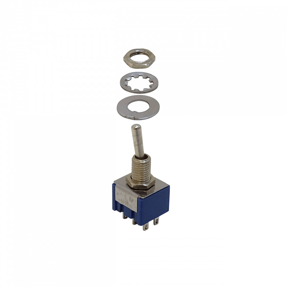 MTS-202 Conmutador 6-Pines 2-Posiciones Azul Claro ON-ON Palanca 250V 3AMP DPDT