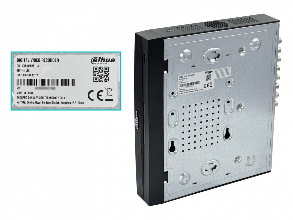 5116-IP Videograbador IP DAHUA de 16 canales 5MP con salidas HDMI y VGA, 2 puertos USB, 2 conectores RCA-H, 1 puerto SATA para disco de hasta 16TB, serie WizSense XVR5116