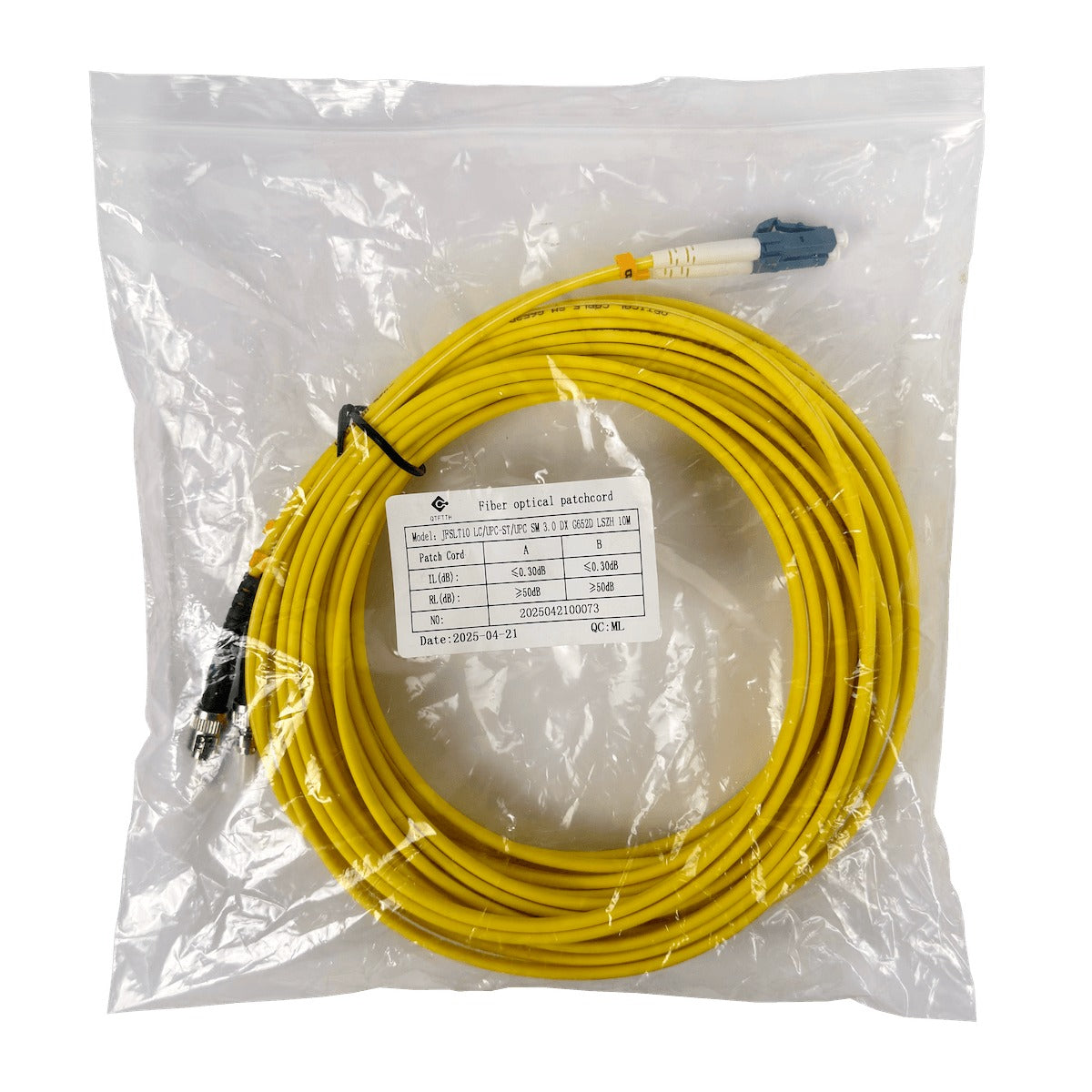JFSLT10 10mt LC-ST/UPC Monomodo SM Dúplex Latiguillo Fibra 9/125um 3mm LSZH