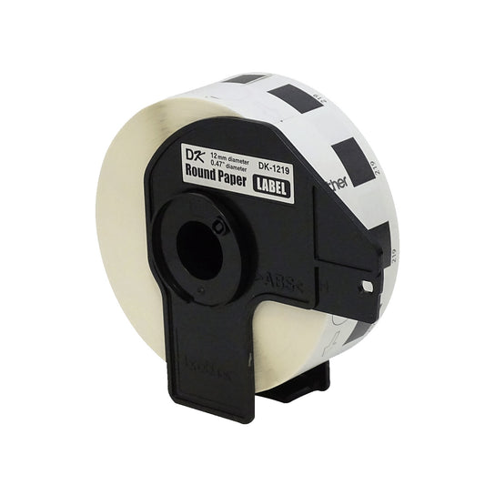 DK1219 Brother 12mm-Diámetro 1200-Rótulos Adhesivos Papel Blanco para-QL
