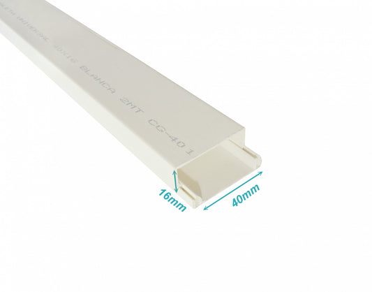 QN4W LINKCHIP Conducto Plástico PVC 40x16mm con-Cubierta 2metros CC-4016-W.