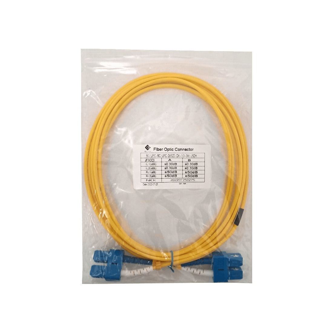 JFSCC3 3 metros cable de fibra óptica monomodo dúplex SC-SC/UPC 9/125μm diámetro 3mm
