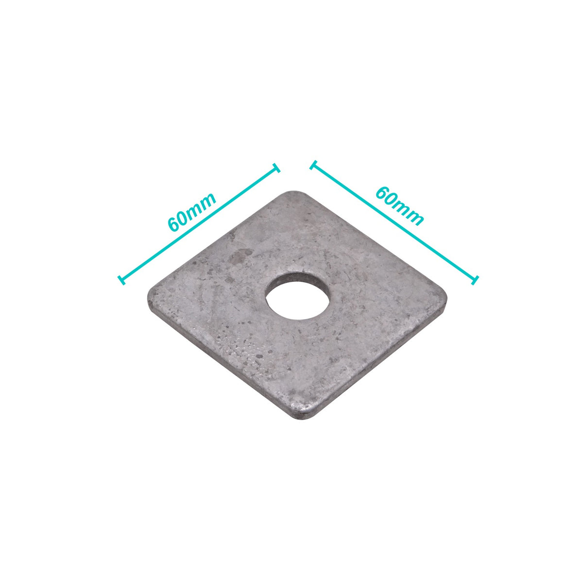 GTL01058 Perno de ojo 5/8 x 8 pulgadas con 2 tuercas hexagonales de 15/16 y 2 placas de 6x6 cm