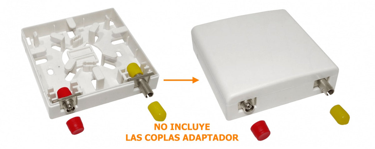BOX-2 Caja Blanca de Terminación para Fibra NAP con 2 Manguitos y 2 CL Recta IP20
