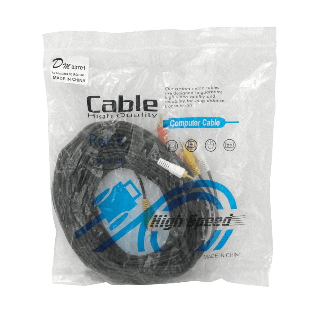 AV-10R3 Cable de Audio y Video 10 metros 3 RCA Macho a 3 RCA Macho 3x3 1000cm