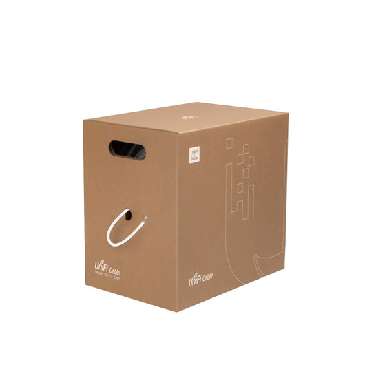 UC-C6-CMP. Cable UTP para interiores Categoría 6 color blanco, 305 metros, calibre 23AWG, 600MHz, presentación en caja, resistente al fuego, modelo U-CABLE-C6-CMP de UBIQUITI.