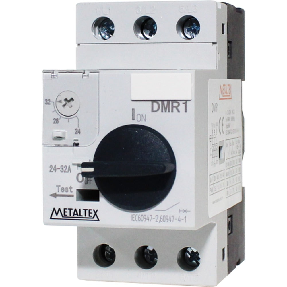 Guardamotor para maniobra y protección rotativo rangos 0.1 a 32A serie DRM1 - 1 ~ 1.6A