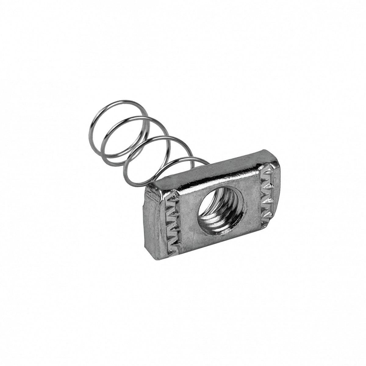 TUER-38 Tuerca con Muelle Rosca interna 3/8pulgada Fijación Riel 42x42mm