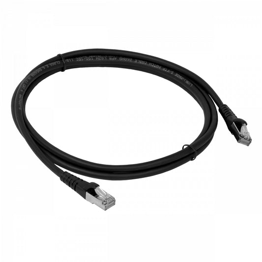 CP6SN-20L LINKMADE Cable de parcheo multifilar blindado S/FTP Categoría 6, 2 metros, color negro, cubierta LSZH, conector moldeado por inyección