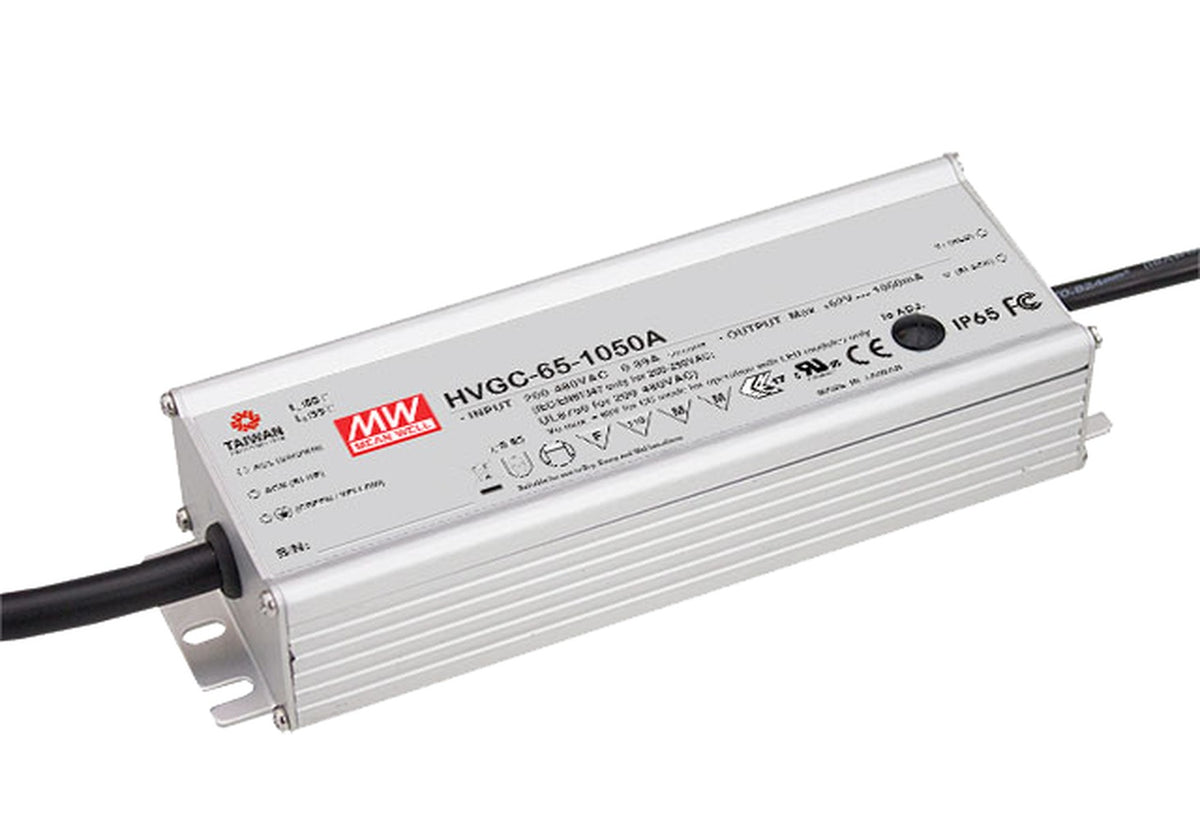 Driver LED corriente carcasa metal 65W HVGC-65 - 500mA (comúnmente usado) - B - 3 en 1  (1-10V, Resistor, PWM)