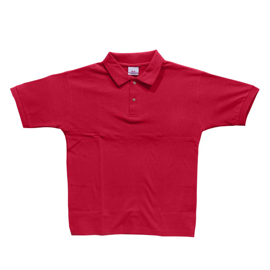 POLERA-RS INDUSBORD Talla-S Color Rojo Manga Corta Polo Rojo Tipo Piqué 100% Algodón