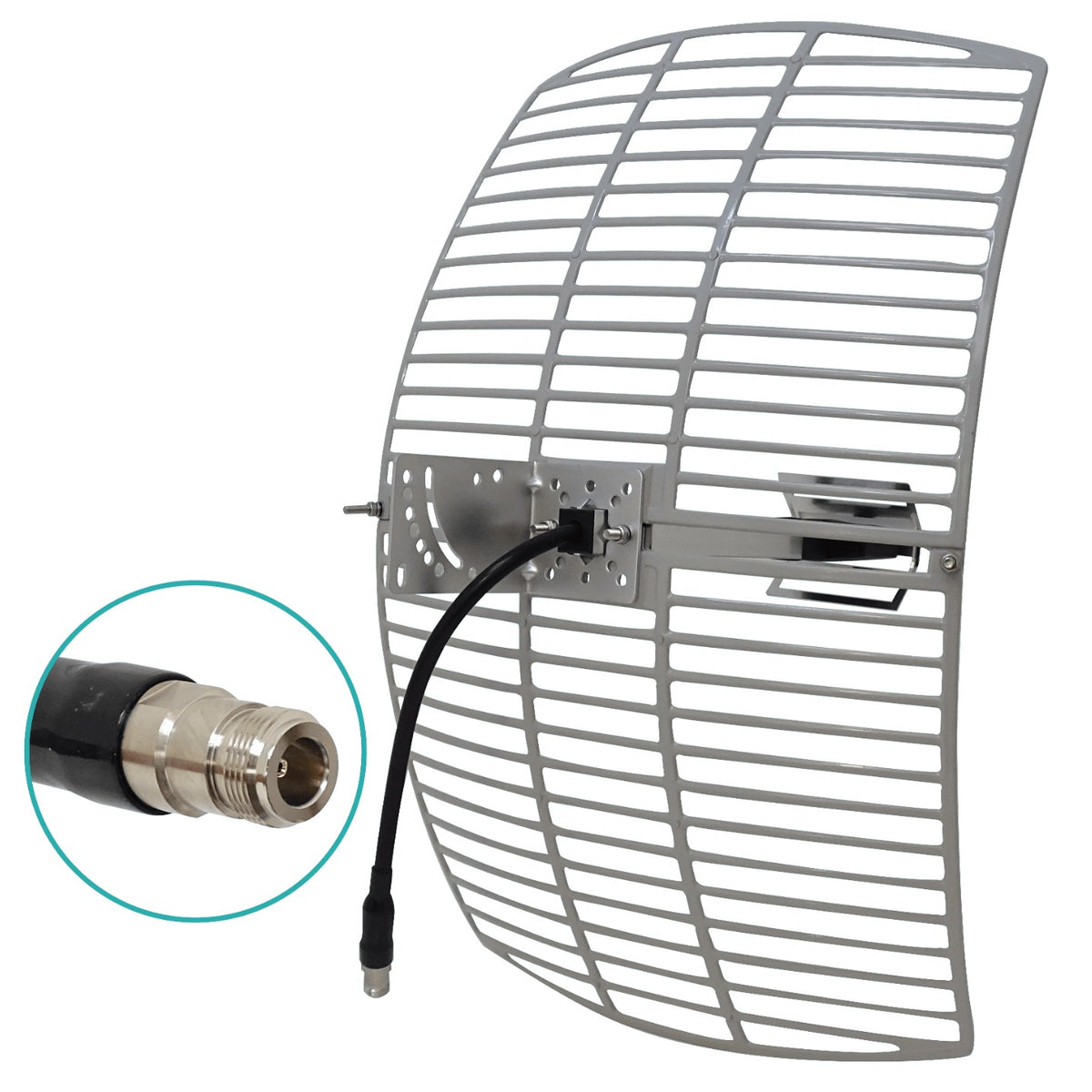 ANT-2419 Antena Parabólica de Rejilla 19dBi Banda 2,4GHz-2,48GHz Apertura 12ºx16º Conector N-Hembra-30cm Desarmable 40x60cm