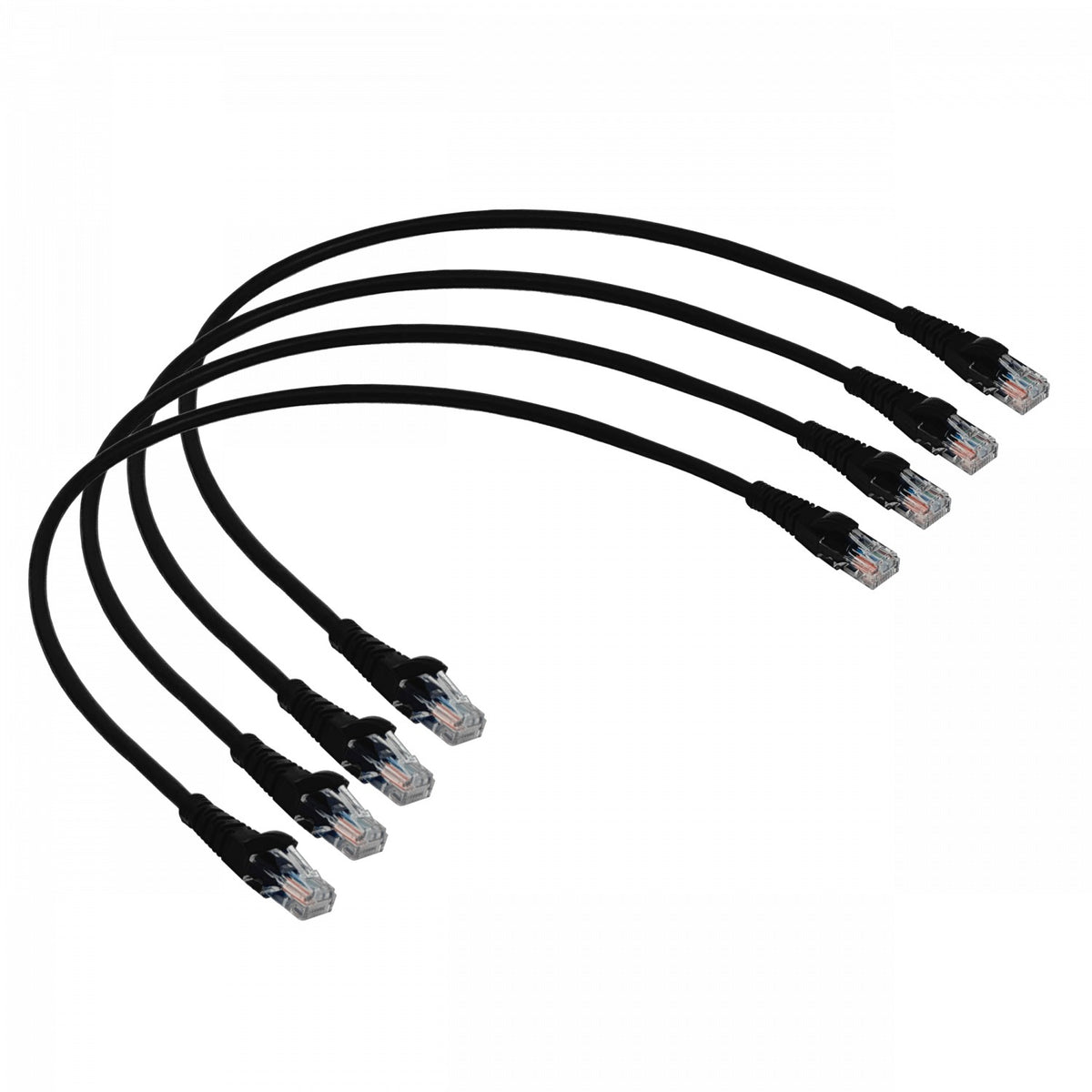 CPN-05-4. LINKMADE 4 UNIDADES 50CM CAT5E NEGRO LSZH CABLE PATCH MOLDEADO MULTIHILO