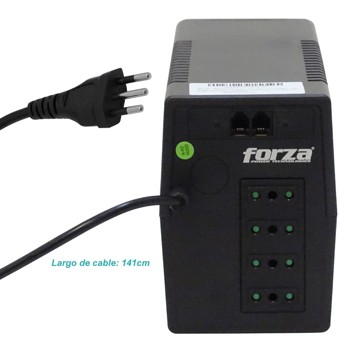 NT-752C FORZA 42WH 1x7AH 750VA 375W 4-Tomas-IEC-C AVR sin-USB 162-268VAC 2-RJ UPS