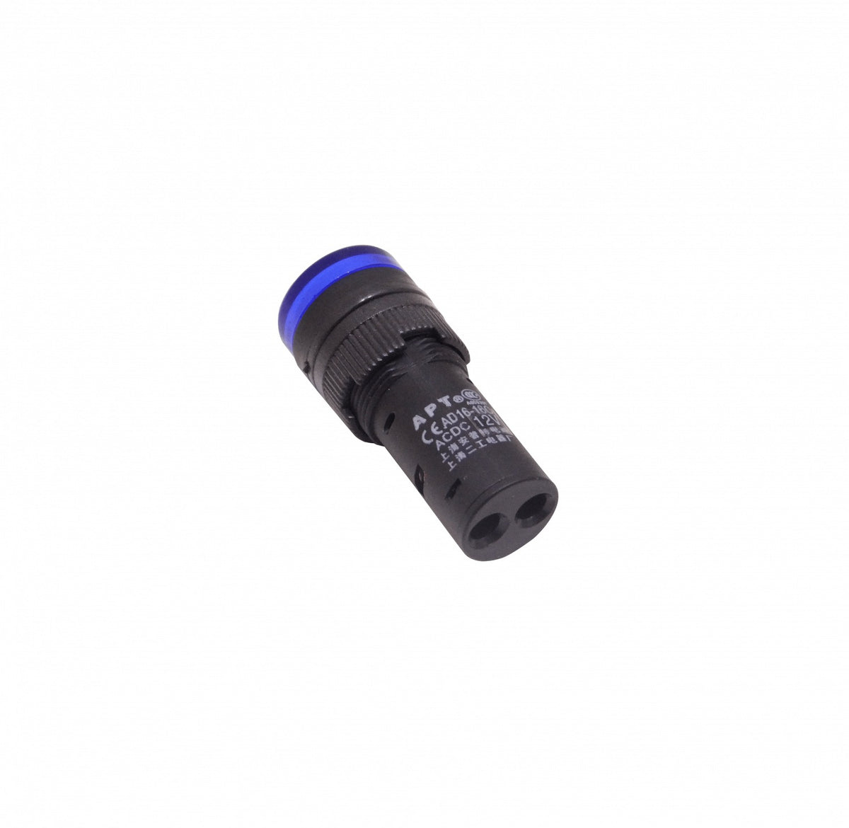 PILOTO-LED-A-12V Azul Indicador Luminoso LED 12VCC/CA 15mm-diámetro 19mm-cabezal 45mm-alto
