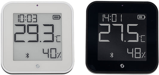 Sensor Inteligente de Temperatura y Humedad Shelly BLU H&T Display ZB con Pantalla E-Paper, Bluetooth y Zigbee - Negro