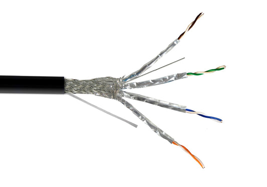 CBXAL-SN2 LINKMADE Cable de Cobre Unifilar Cat6A S/FTP Exterior PE Negro 200mt en Caja