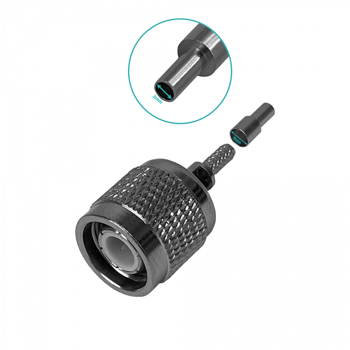 TM1C TNC-Macho RG316 Terminal Coaxial para Crimpar CA100 RG174