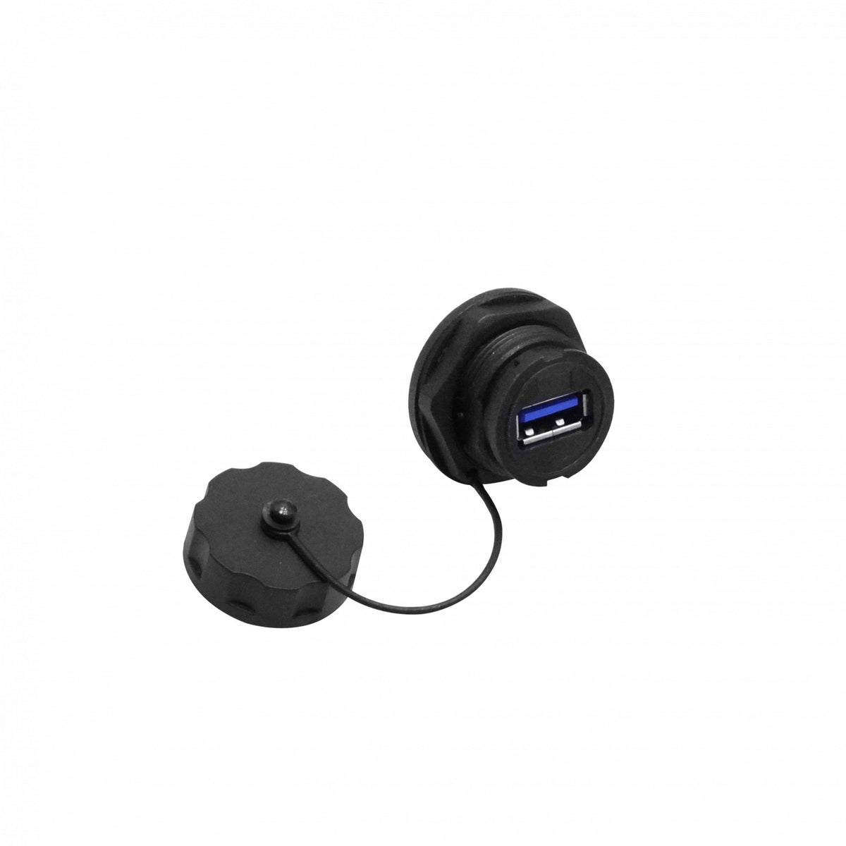 KUAAI Industrial USB3.0 A-A USB-AH-AH Negro Plástico con Protector para 1pulgada 25-27mm