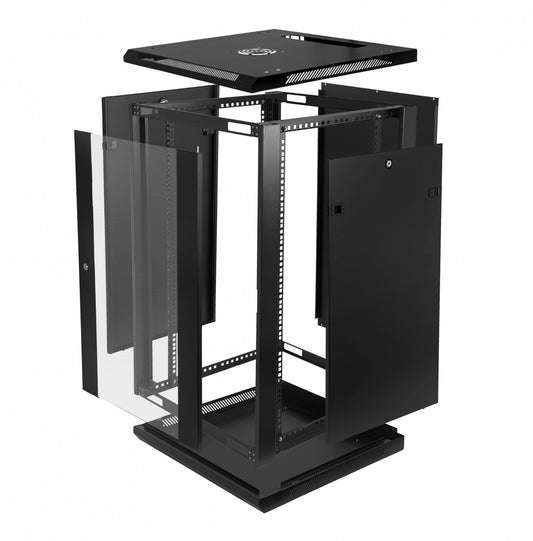 RK18-6LD LINKMADE Desmontable 18U Profundidad-60cm Gabinete Rack para Instalación en Pared Color Negro