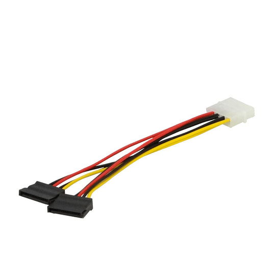 PSATA2 Cable adaptador de alimentación en Y 1 conector MOLEX macho a 2 conectores SATA hembra 15cm