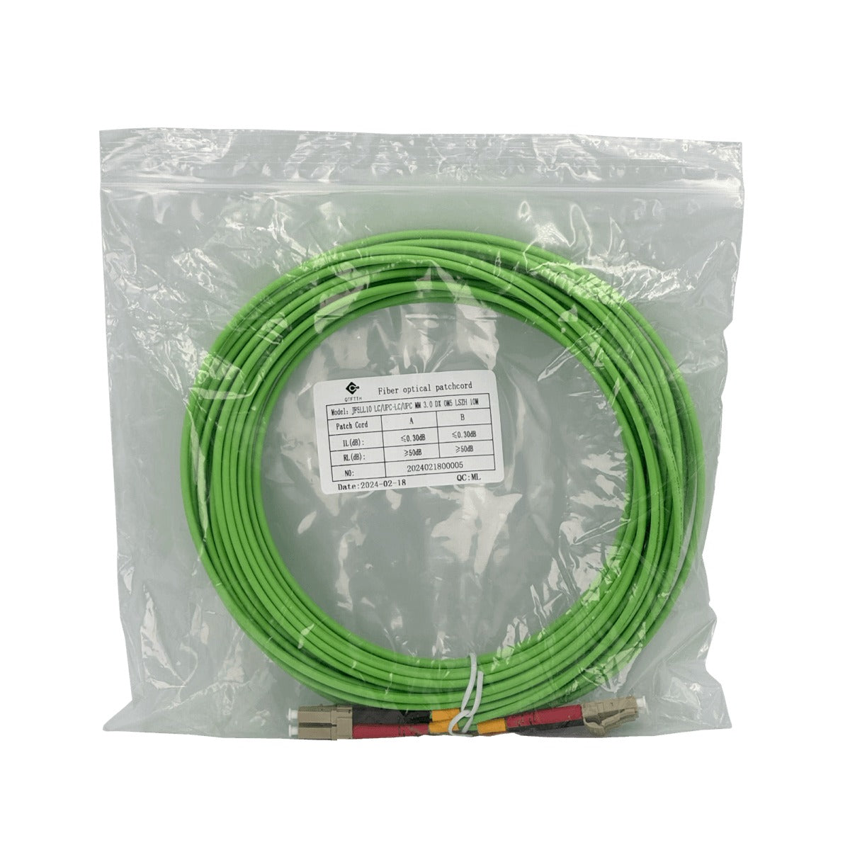 JF5LL10 10mt LC-LC OM5 Multimodo MM Dúplex Cable de Fibra 3.0mm 50/125um LSZH