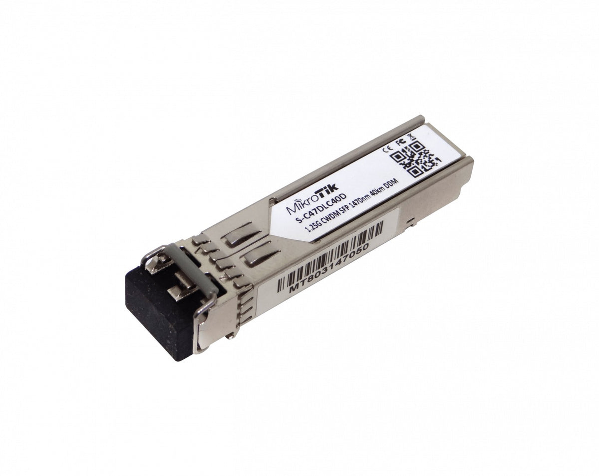 S-C47DLC40D MIKROTIK 1470nm 1,25Gbps Monomodo 40km Doble LC Transceptor SFP con Monitoreo Digital para Multiplexor CWDM-MUX8A Individual