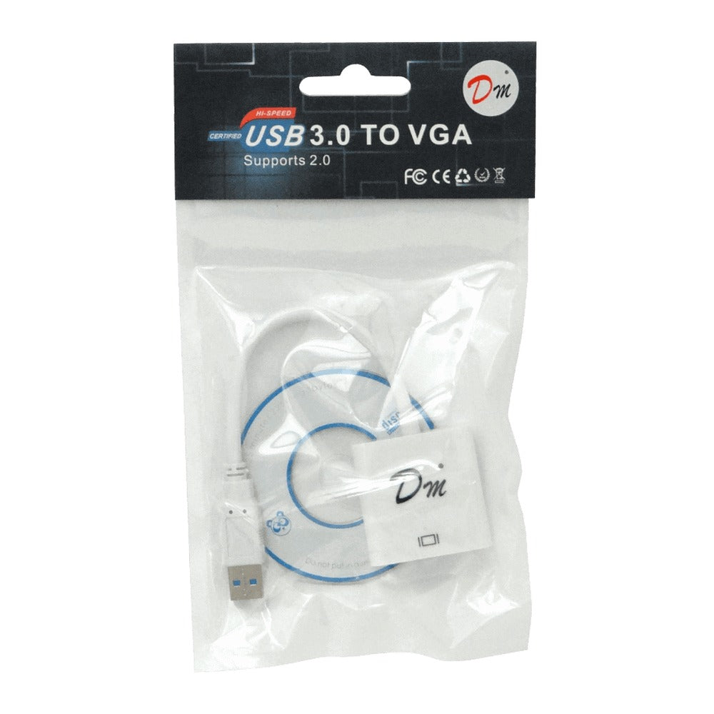 USB-VGA USB-A-M USB3.0 VGA-H Adaptador Cable 10cm solo-PC