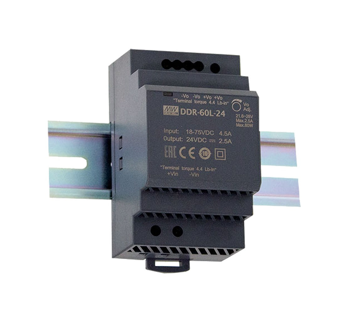 Conversor DC-DC riel DIN 60W DDR-60 - 18 a 75VDC - 15V