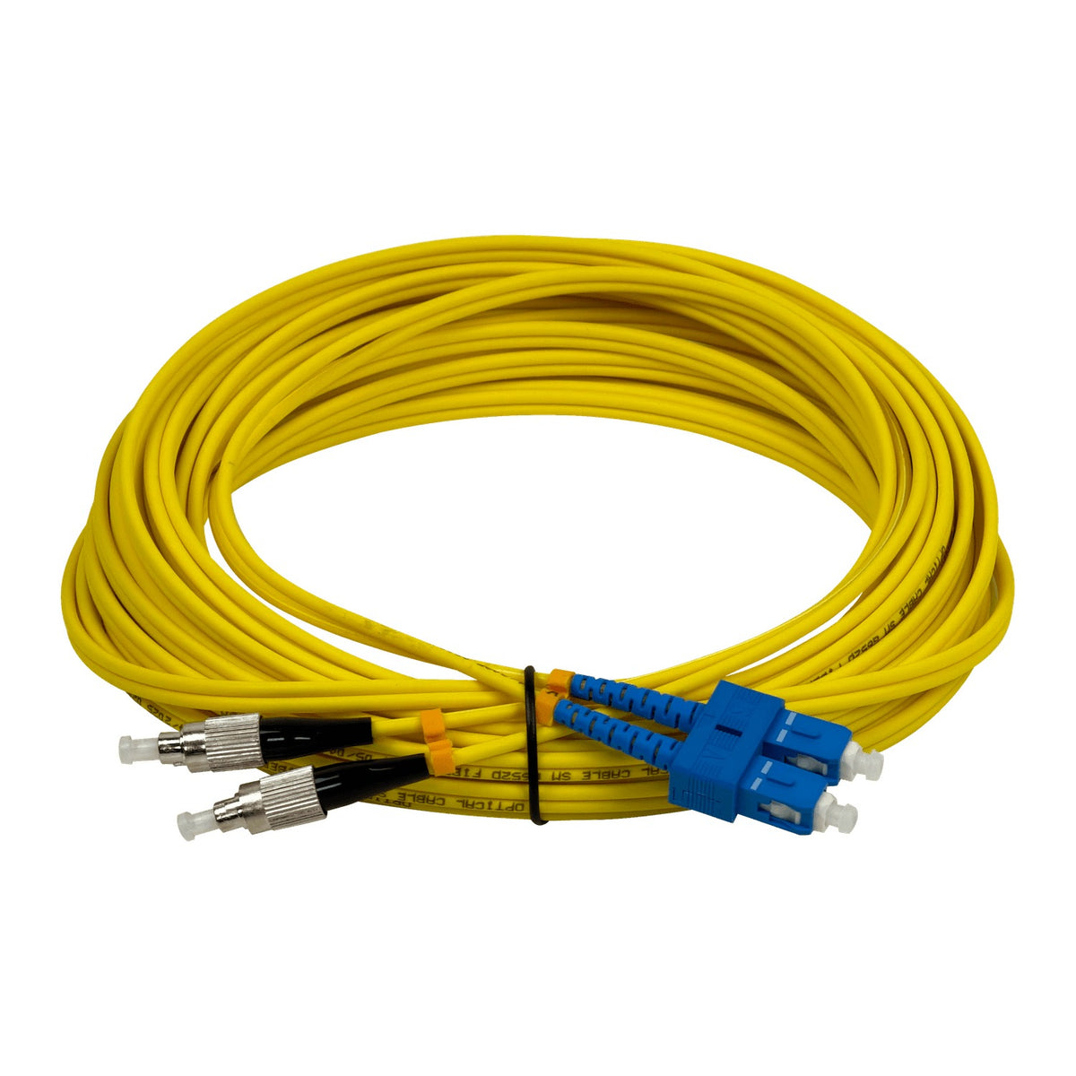 JFSCF10 Cable de fibra óptica monomodo dúplex SC-FC de 10 metros, 9/125 µm, con cubierta de 3.0 mm