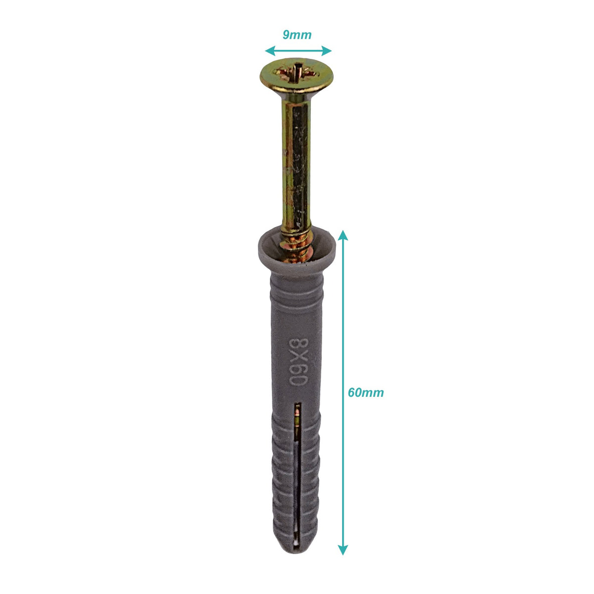 TARUGO-8 100-unids. 8x60mm Espiga Anclaje para Ladrillo Hueco