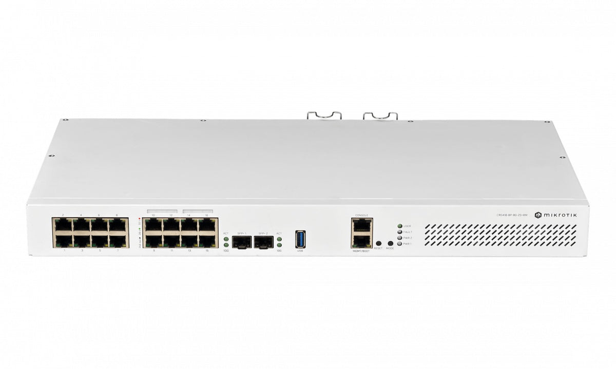 CRS418-8P-8G-2S+RM MIKROTIK 17-1000(8-PoE+) 2-SFP+ USB L2/L3 Bastidor 2-220VAC Conmutador