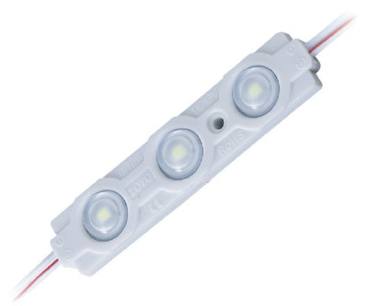 Módulo LED 12V 3 LED SMD2835 CV 6000K-6500K 160° lente 1W