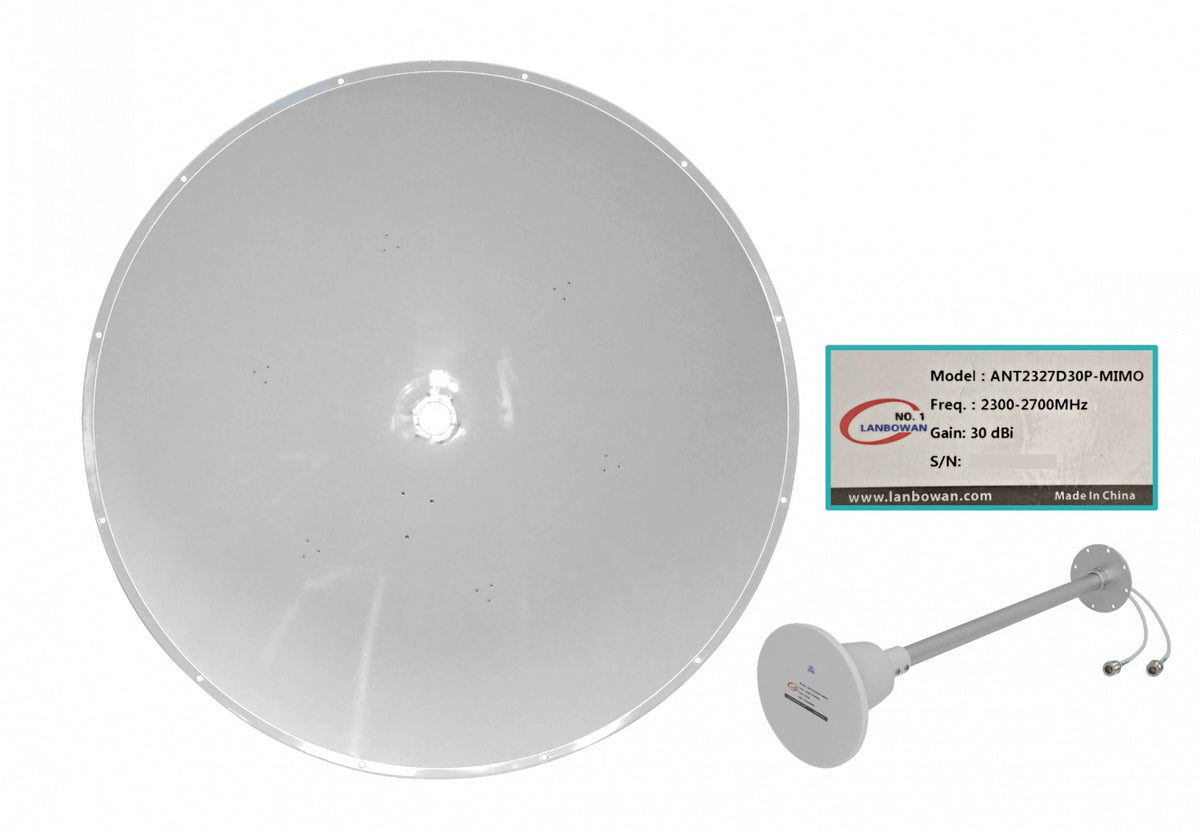 ANT-2G30 Antena Parabólica 30dBi 2,4GHz 2,3-2,7GHz 5ºx5º 2-N-Hembra 120cm Plato