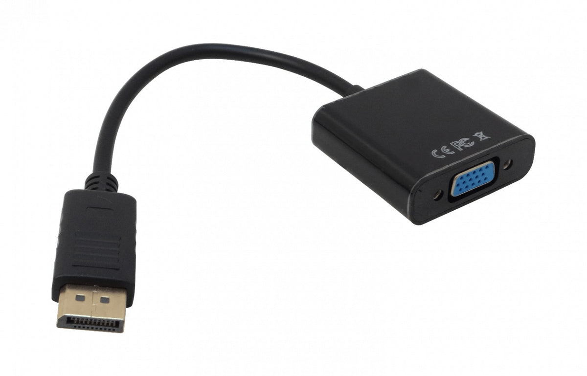 UL-DPVGA Adaptador DisplayPort Macho a VGA Hembra de 15cm para Conversión de Video en Color Negro