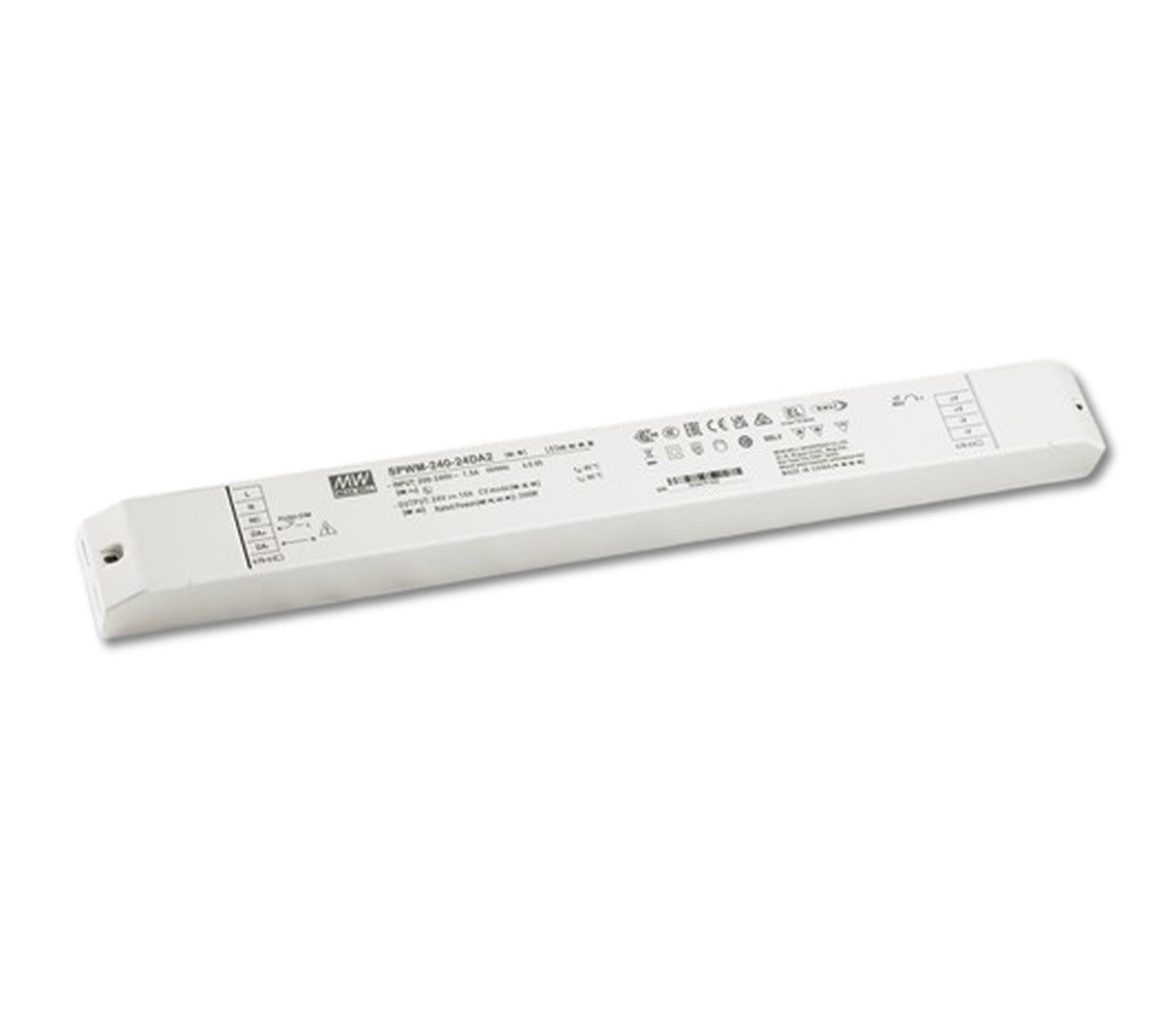 Driver LED PWM DALI-2 240W 24V Mean Well SPWM-240-24DA2 - 24V - DA2Q