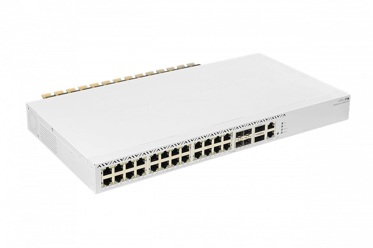 CRS326-4C+20G+2Q+RM MIKROTIK 20 puertos 2,5G 4 puertos 10G 4 ranuras SFP+ 2 ranuras QSFP+40G L6 2 fuentes 220VAC requiere-cables-C13
