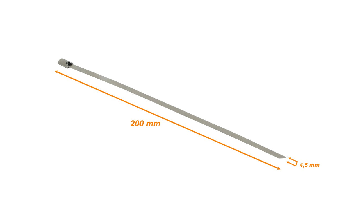 AMOX-2 Fleje 200x4,5mm Acero Inoxidable 0,3mm 100-piezas Metálico