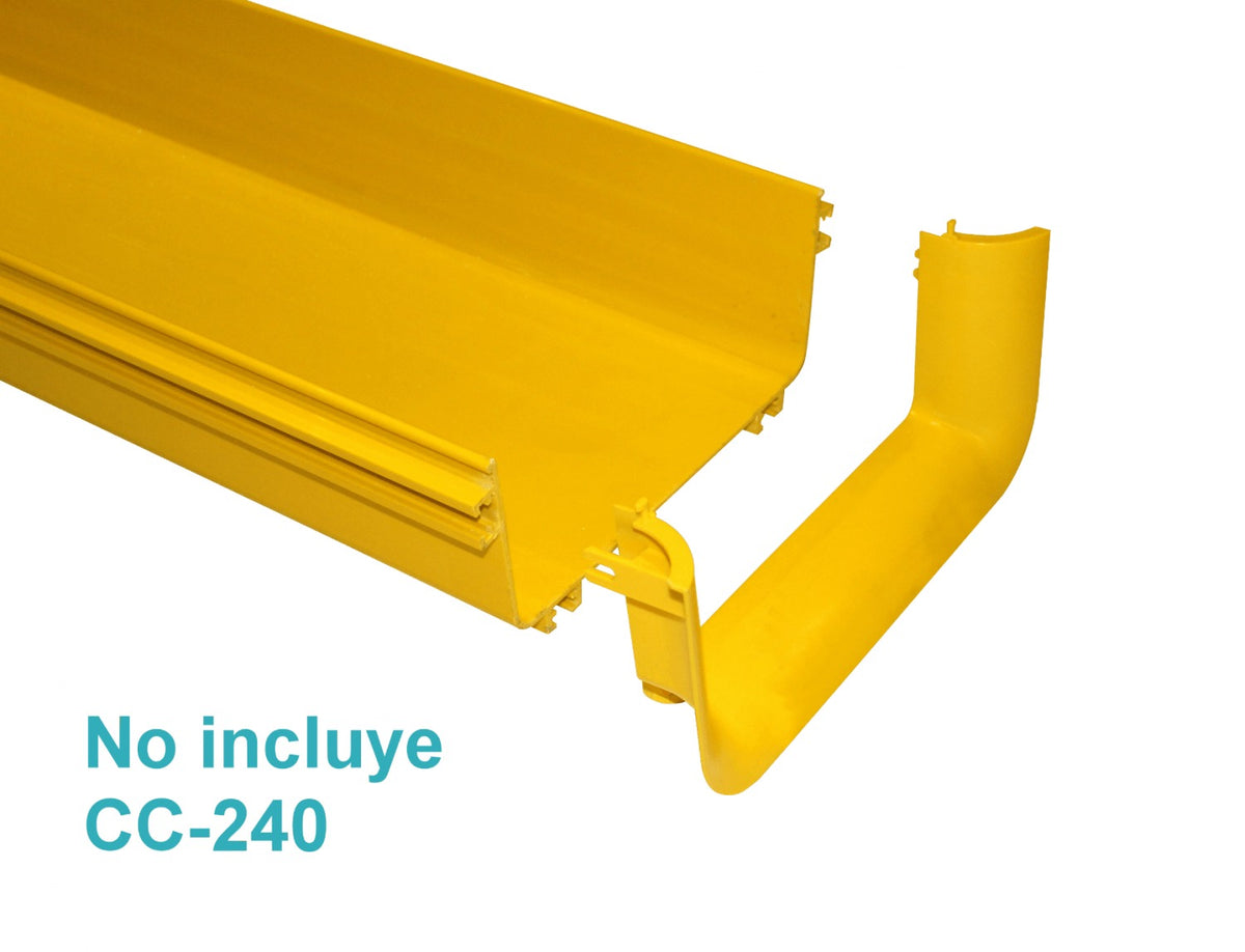 CCA-240-ET Adaptador cónico amarillo 240x100mm PC+ABS LSZH tipo macho-hembra