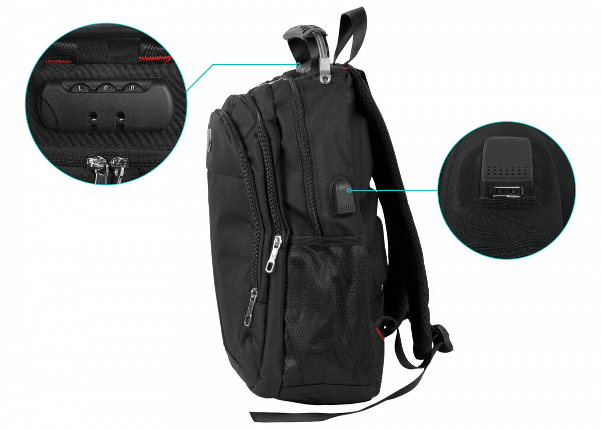 MOCHILE Mochila Gris Notebook 16-pulg 31x40cm Inc-USB/Plug 3,5mm