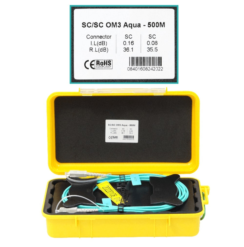BOB-05CC3 500 metros 50/125 SC-SC/UPC OM3 Multimodo MM SX 0,5km Carrete de Lanzamiento