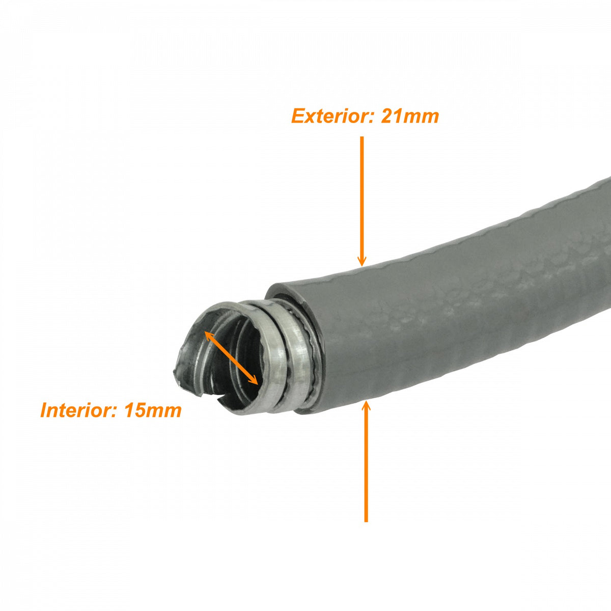 FLEXU-20 M20-30 Rollo de 30 Metros de Tubería Metálica Flexible Recubierta de PVC 20mm Semi-Flexible 1/2 Pulgada