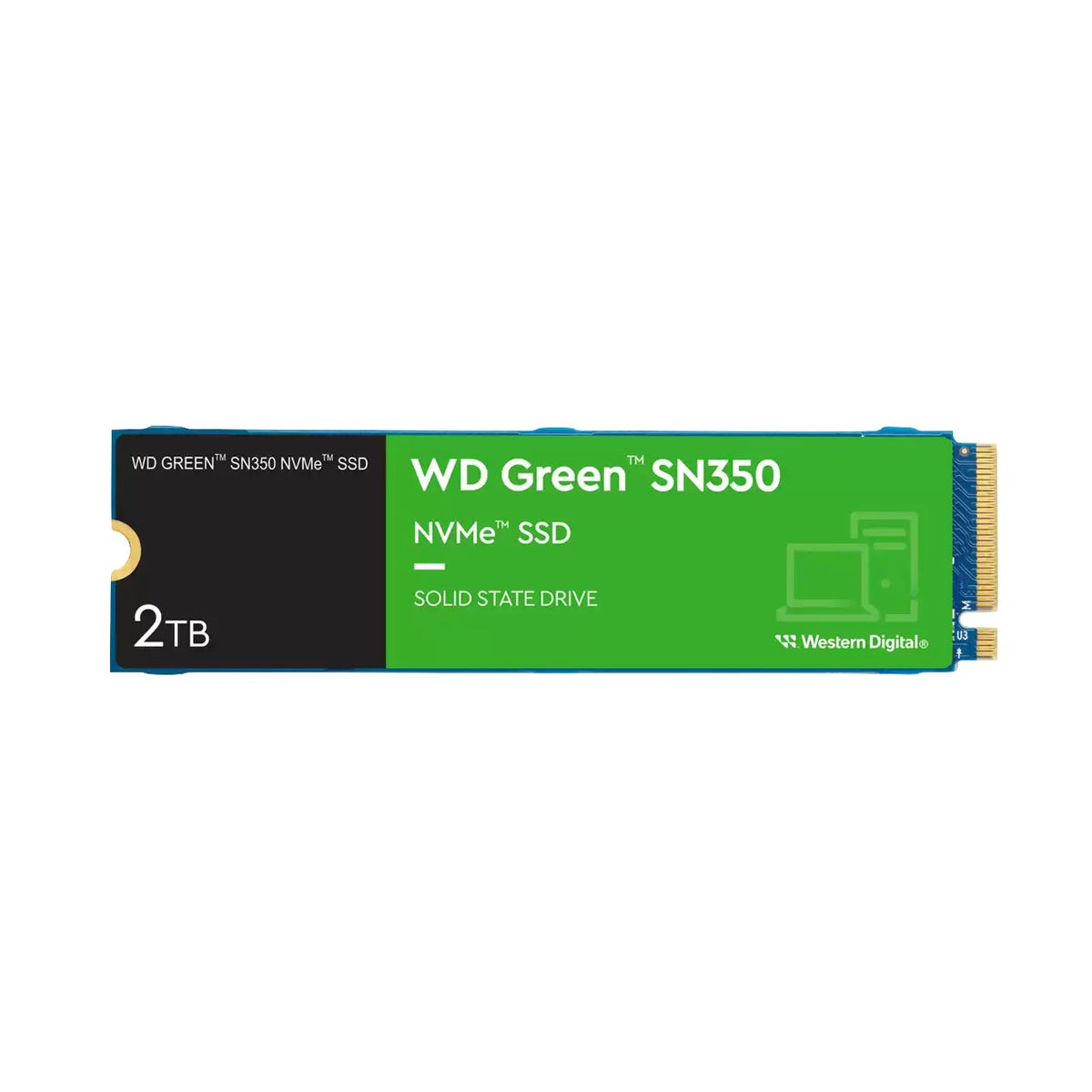 SSD2TBN WESTERN DIGITAL Disco de estado sólido 2TB formato M.2 interfaz NVMe velocidades 3200MB/s lectura 900MB/s escritura modelo WDS200T3G0C